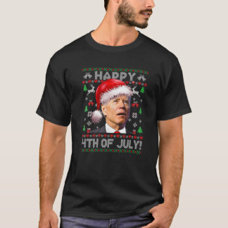 T-shirt Père Noël Joe Biden Happy 4 juillet laid Christmas