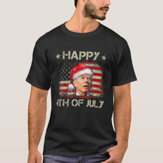 T-shirt père Noël Joe Biden Joyeux 4 juillet Noël Drapeau