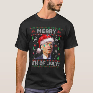 T-shirt Père Noël Joe Biden Joyeux 4 juillet Vilains Noël