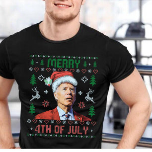 T-shirt Père Noël Joe Biden Joyeux Noël 4 juillet laid