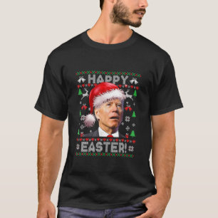 T-shirt père Noël Joe Biden Joyeux Noël Pâques moche S