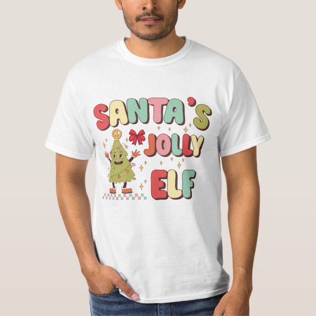 T-shirt Père Noël Jolly Elf (Devant)