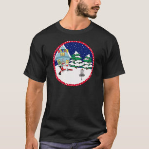 T-shirt Père Noël jouant au golf de disque