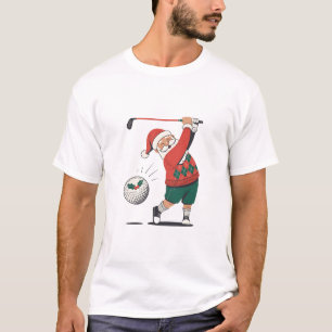 T-shirt Père Noël jouant au golf Joueur de golf de Noël