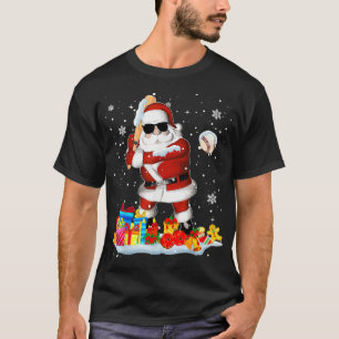T-shirt père Noël Jouer Cool de baseball Noël Père No