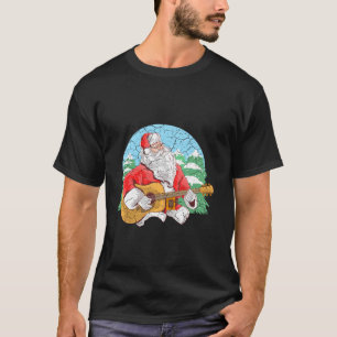 T-shirt Père Noël Jouer Cool de guitare Père Noël L