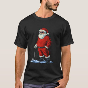 T-shirt Père Noël Jouer Golf Noël Golfeur Noël Noël