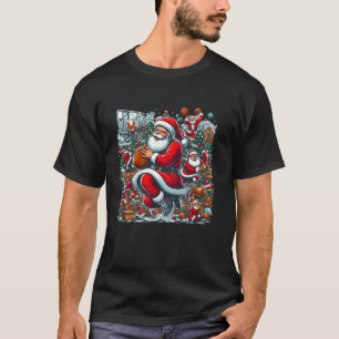 T-shirt Père Noël Joueur De Basket Sport Hommes Garçons Jo