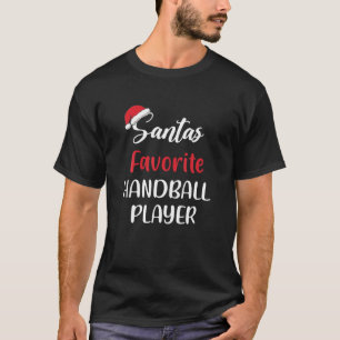 T-shirt père Noël Joueur de handball favori Main de Noël
