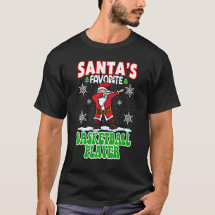 T-shirt Père Noël Joueur favori de basket-ball Dabbing Pèr