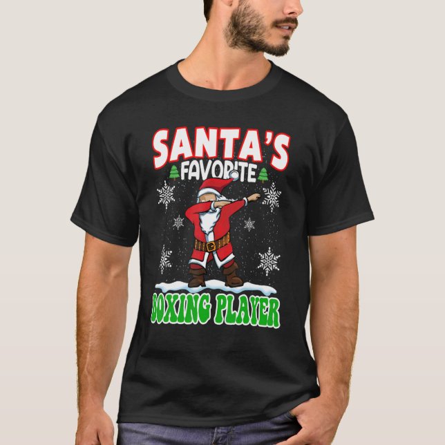 T-shirt Père Noël Joueur favori de boxe Dabbing Père Noël  (Devant)