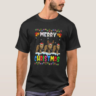 T-shirt Père Noël Lion Animaux Joyeux Pyjama de Noël