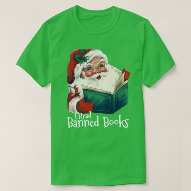 T-shirt Père Noël Lit Les Livres Interdits (Design devant)
