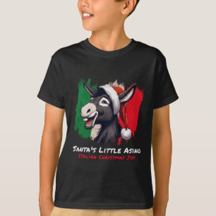 T-shirt Père Noël Little Asino Donkey de Noël italien