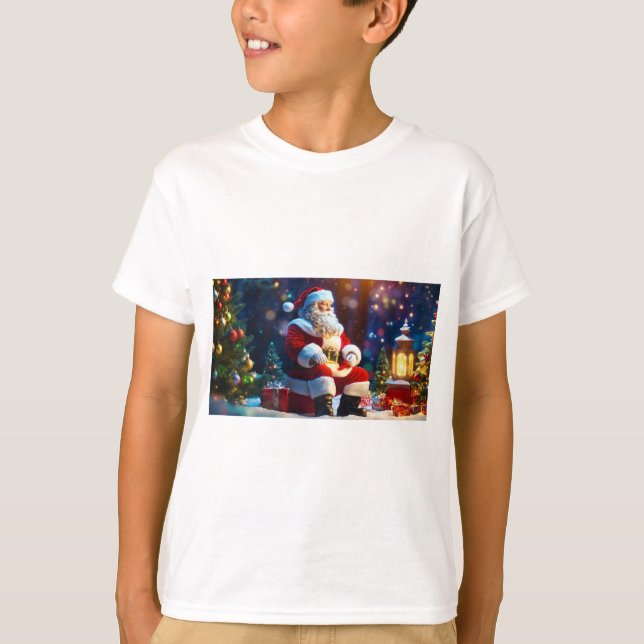 T-shirt "Père Noël Little Helper : Festive Boy's Tee" ? (Devant)