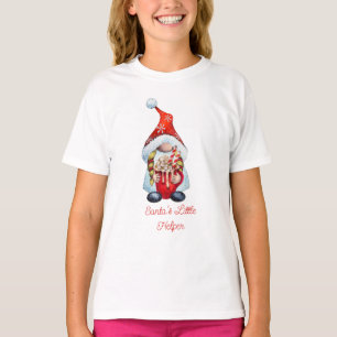 T-shirt père Noël Little Helper Red Girl Gnome