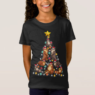 T-Shirt père Noël loutre arbre de noël  loutre drôle n