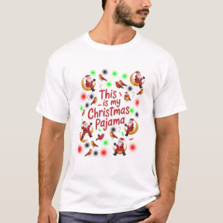 T-shirt Père Noël lune et oiseaux sant C'est mon Noël