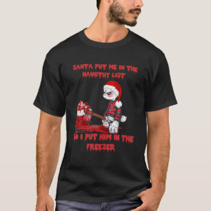 T-shirt père Noël M'A Mis Sur La Liste Naugthy Horror No