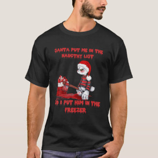 T-shirt père Noël M'A Mis Sur La Liste Naugthy Horror Noël