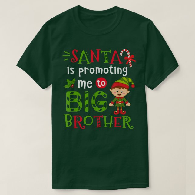 T-shirt Père Noël M'A Promis À Big Brother Christmas Kid (Design devant)