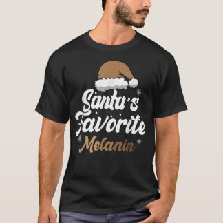 T-shirt Père Noël Melanin Favori Africain-Américain Christ