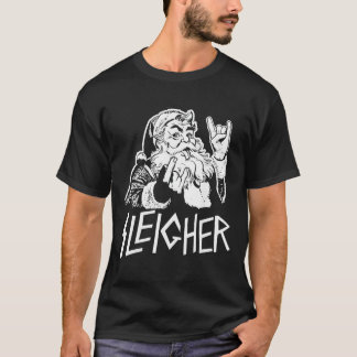 T-shirt Père Noël Métal Lourde Sleigher Rock Sur Goth Chri