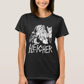 T-shirt Père Noël Métal Lourde Sleigher Rock Sur Goth Chri