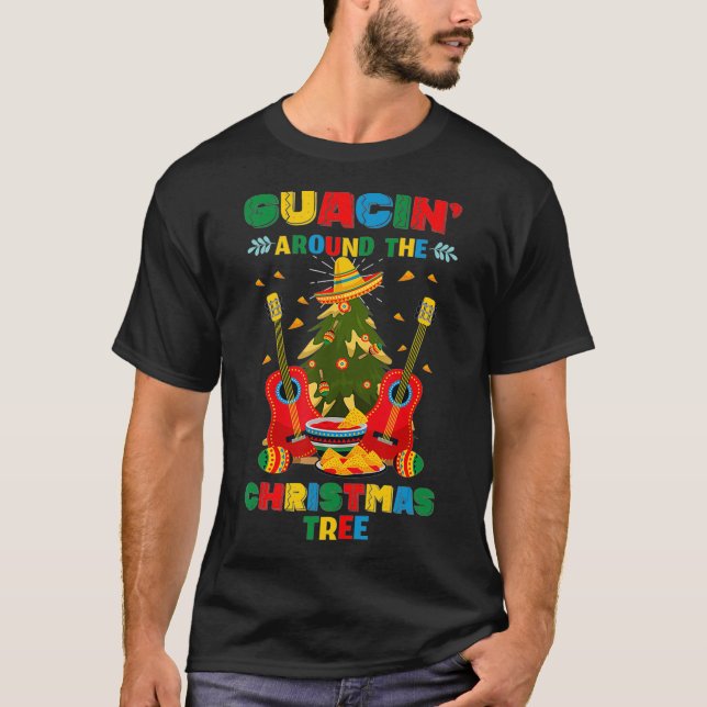 T-shirt Père Noël mexicain ou Guacin autour de Noël (Devant)
