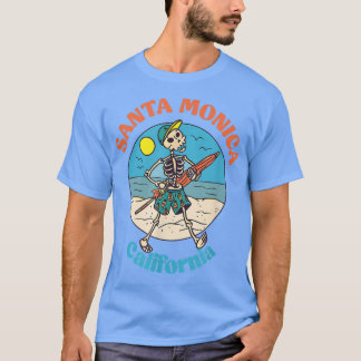 T-shirt Père Noël Monica Beach Californie Skeleton Souveni