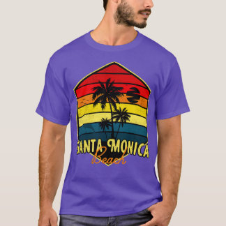 T-shirt Père Noël Monica Beach Surf California Retro