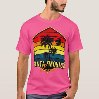 T-shirt Père Noël Monica Beach Surf California Retro