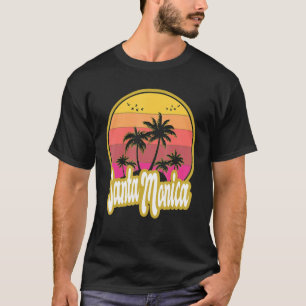 T-shirt Père Noël Monica California Beach Retro Sunset
