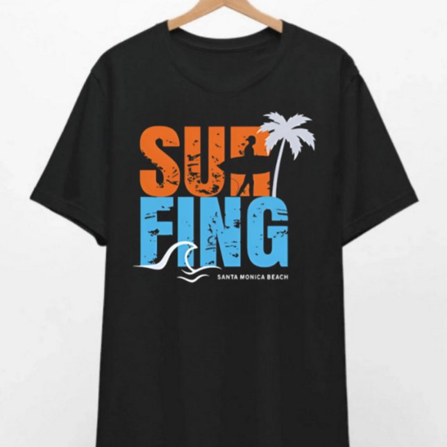 T-shirt père Noël Monica Surfing (Créateur téléchargé)