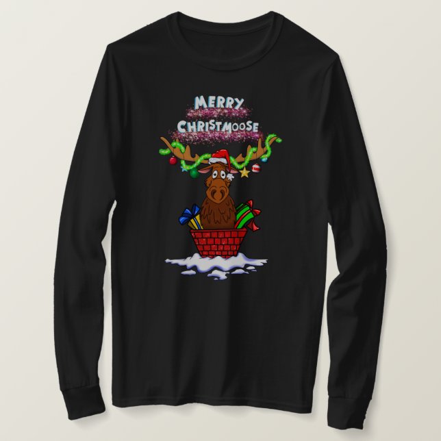 T-shirt Père Noël Moose "Joyeux Noël" (Design devant)