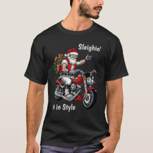 T-shirt Père Noël motard