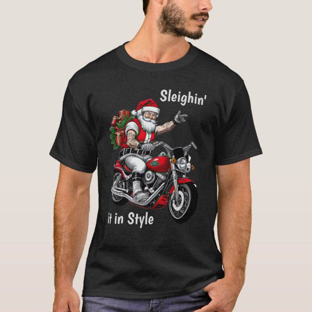 T-shirt Père Noël motard (Devant)
