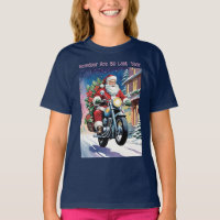 Père Noël motard drôle de Noël faisant une roue ar
