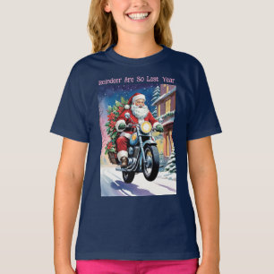 T-shirt Père Noël motard drôle de Noël faisant une roue ar