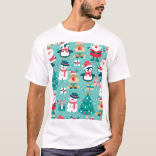 T-shirt Père Noël Motif Vintage de Noël