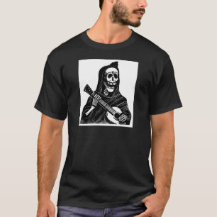 T-shirt Père Noël Muerte (faucheuse mexicaine) jouant la