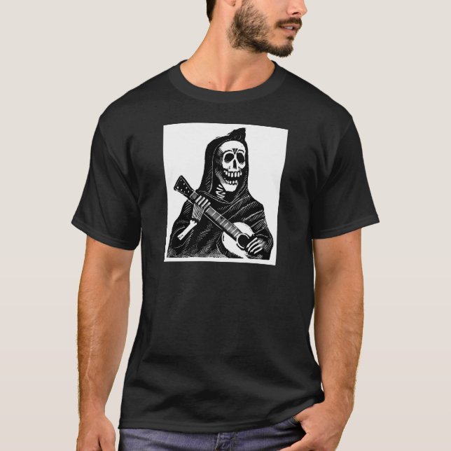 T-shirt Père Noël Muerte (faucheuse mexicaine) jouant la (Devant)