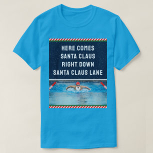 T-shirt Père Noël nageur drôle