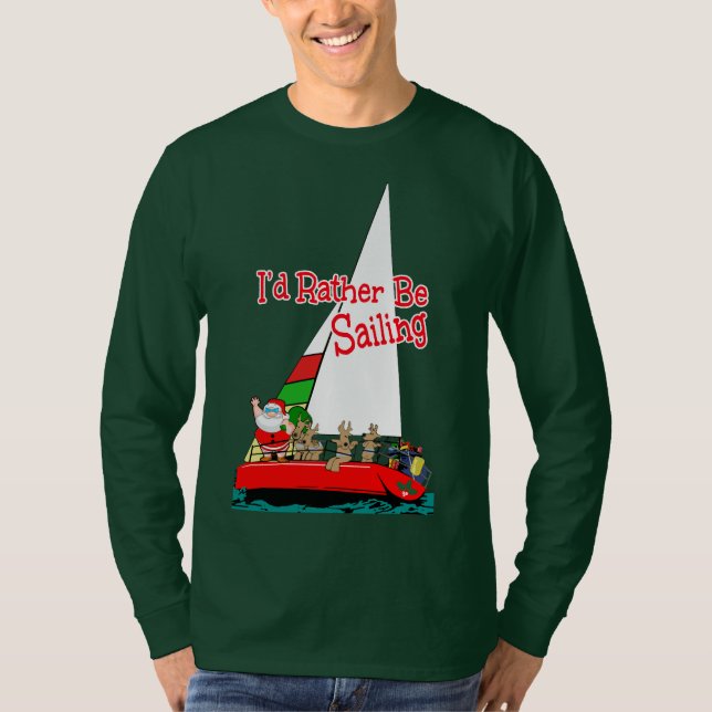 T-shirt Père Noël naviguerait plutôt à Noël (Devant)