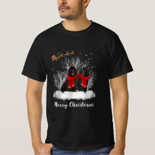 T-shirt Père Noël Newfoundland Couple Joyeux cadeau de chi