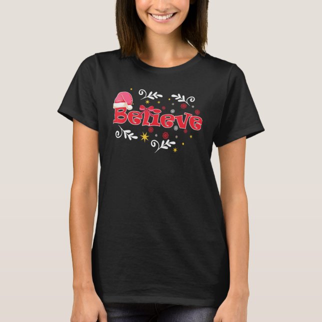 T-shirt Père Noël Noël Croire Xmas (Devant)