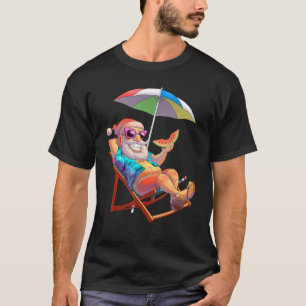 T-shirt Père Noël Noël En Juillet Fêtes Hawaiiennes Somme 