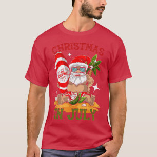 T-shirt Père Noël Noël en juillet Tropical Hawaii Summer S