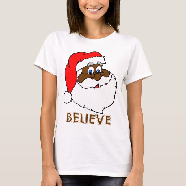 T-shirt Père Noël noir (Devant)