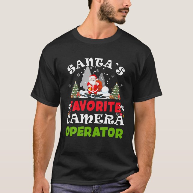 T-shirt Père Noël Opérateur de caméra préférée Funny Chris (Devant)